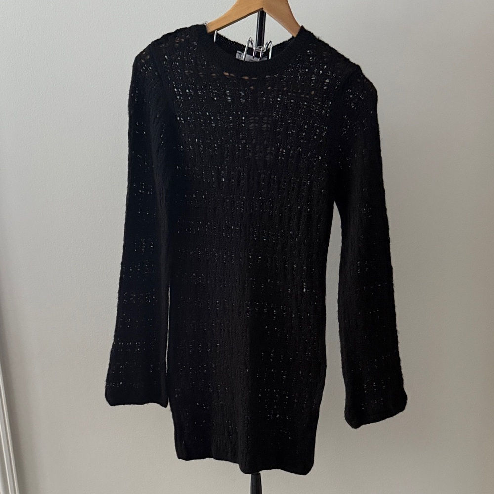 NWT Mango open-knit dress in black-Size M